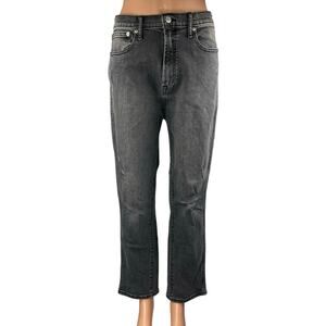 Gap Vintage Silm Women's Black High Rise Distressed Straight Leg Denim Jeans 31